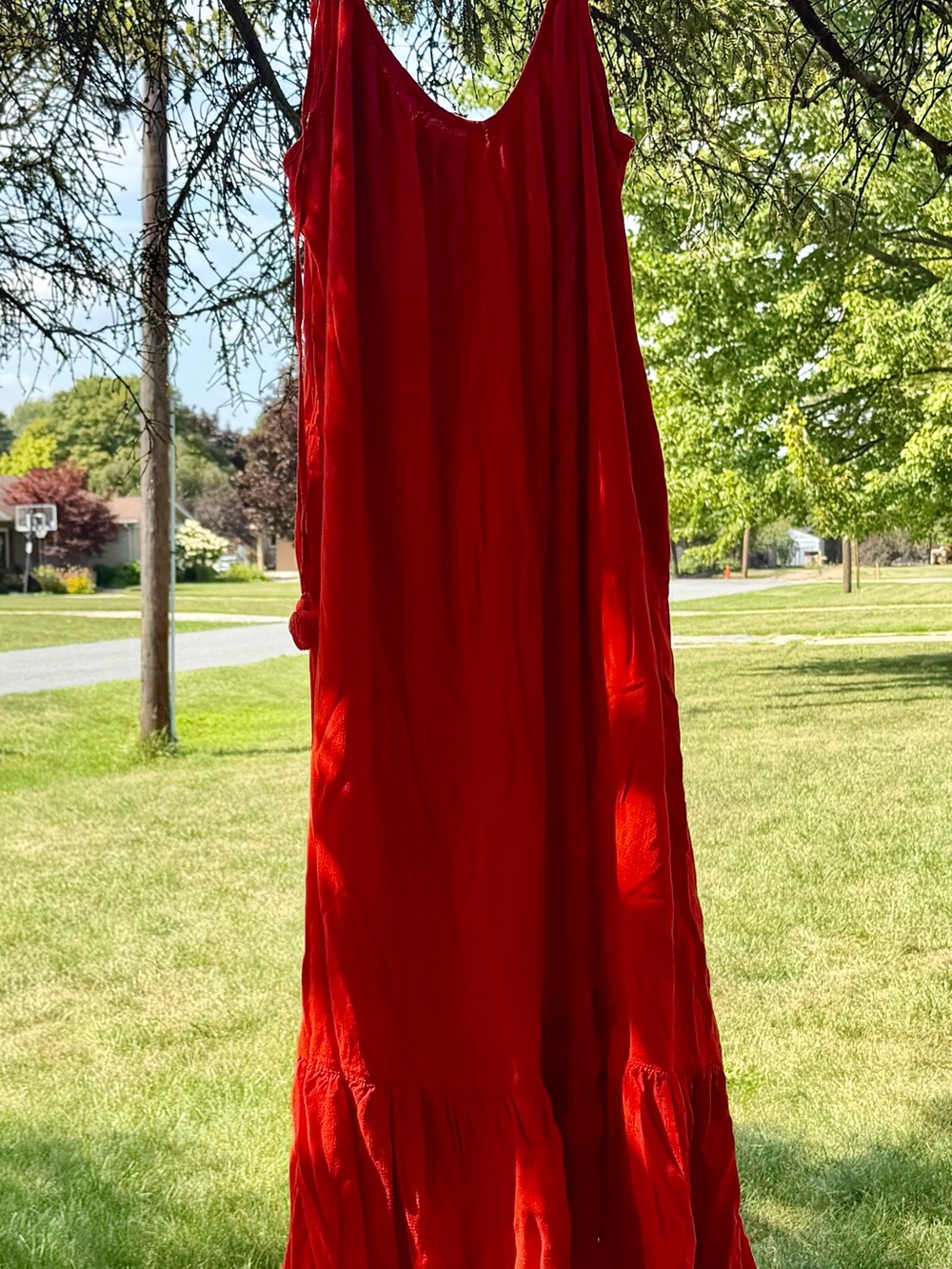 Ava & Viv Orange/Red Maxi Dress with pockets
